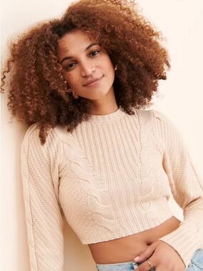 Urban Outfitters Cream Cable Knit Sweater